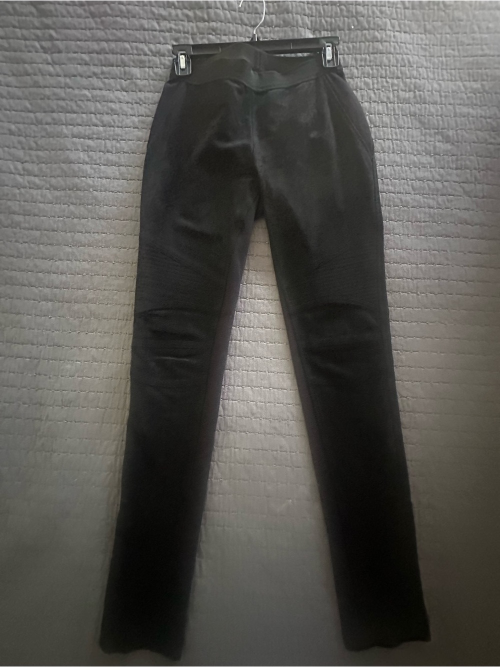 BCBGMaxAzria Black Black Suede MOTO LEGGINGS XS